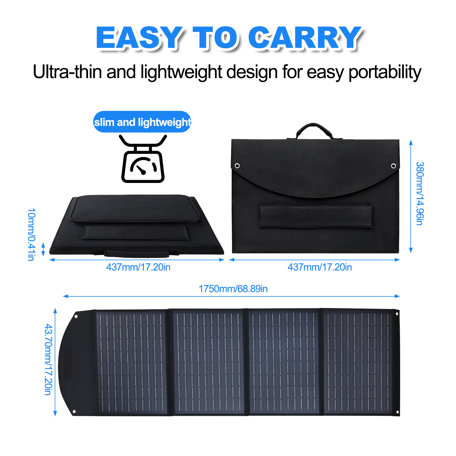 110W Foldable Solar Panel Portable With USB For Phone/Power staion/RV/Camping