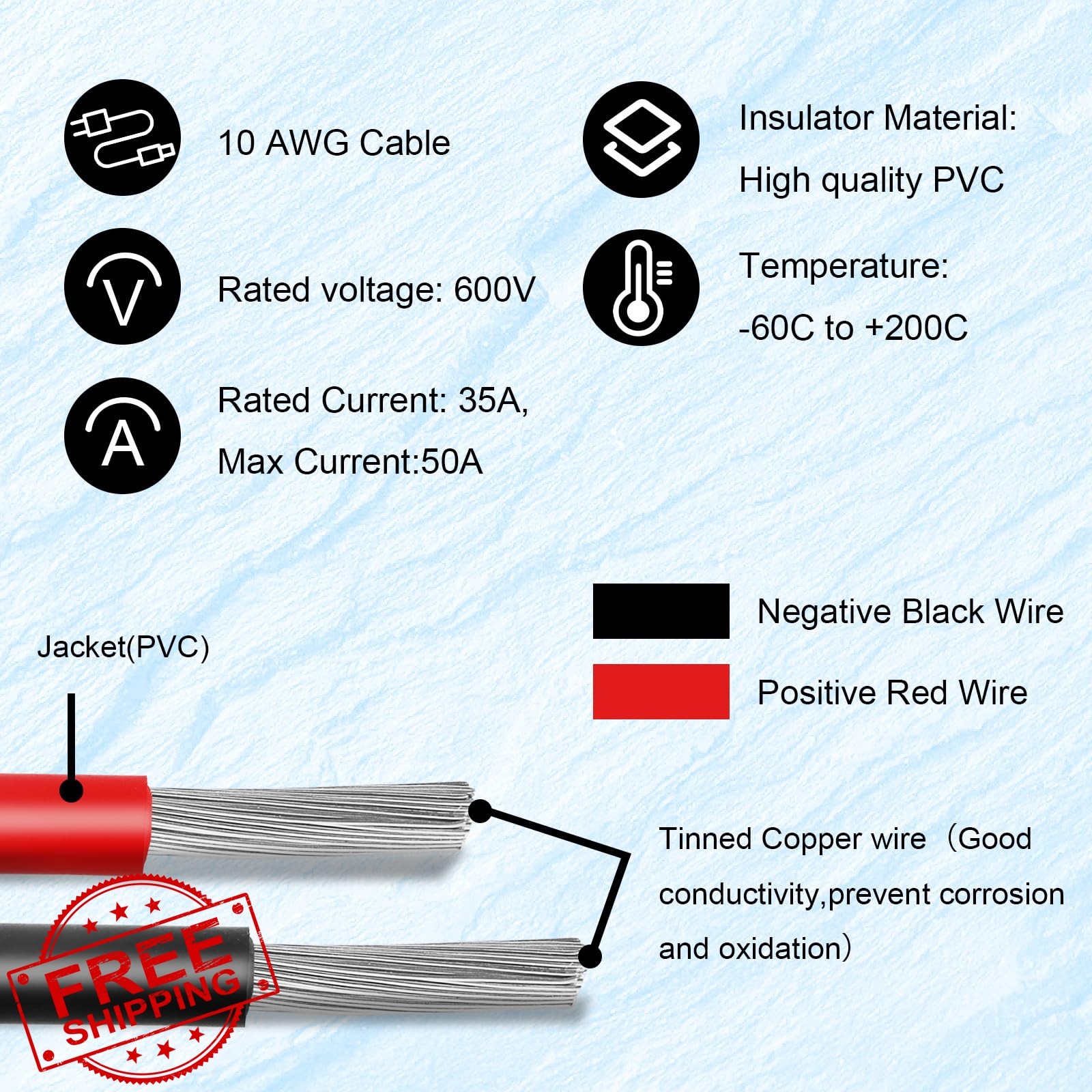 MOOKEERF 75FT Solar Panel SAE Adapter Cable