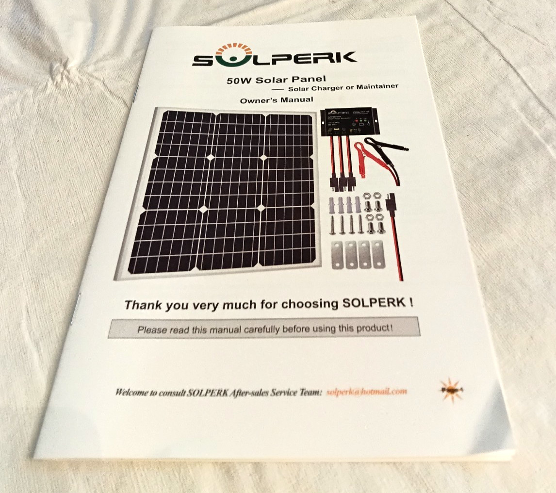 Solperk Solar 50W Solar Panel With Charge Controller Complete NEW