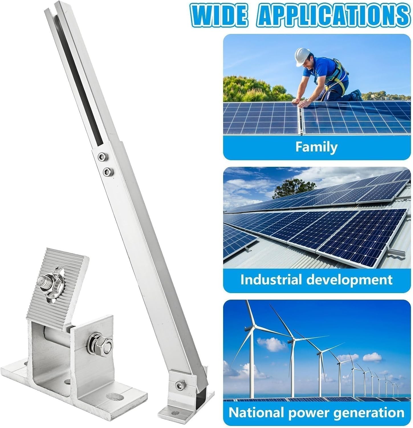 14-27 IN Adjustable Solar Panel Mount Aluminum Alloy Solar Panel Mounting | S…