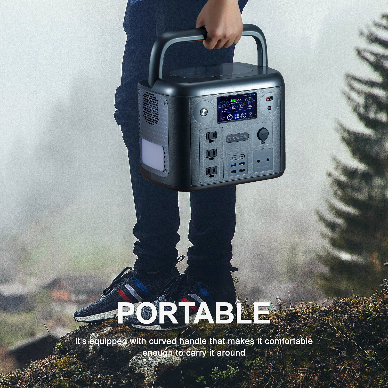 1280W Portable Power Station Generator Backup Battery Supply + 120W Solar Panel