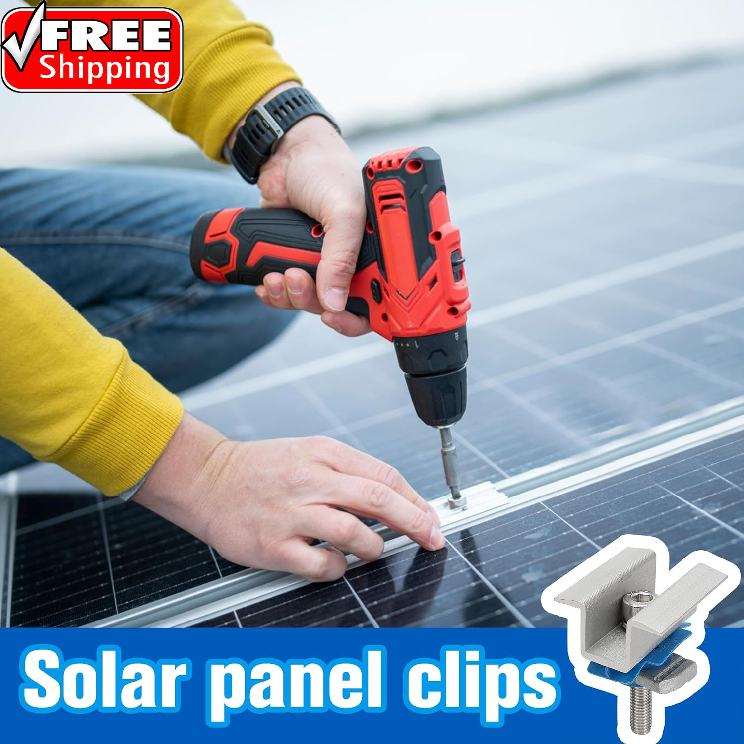 10 Pcs Adjustable Solar Panel Mounting Bracket Clamps Wide Photovoltaic Support