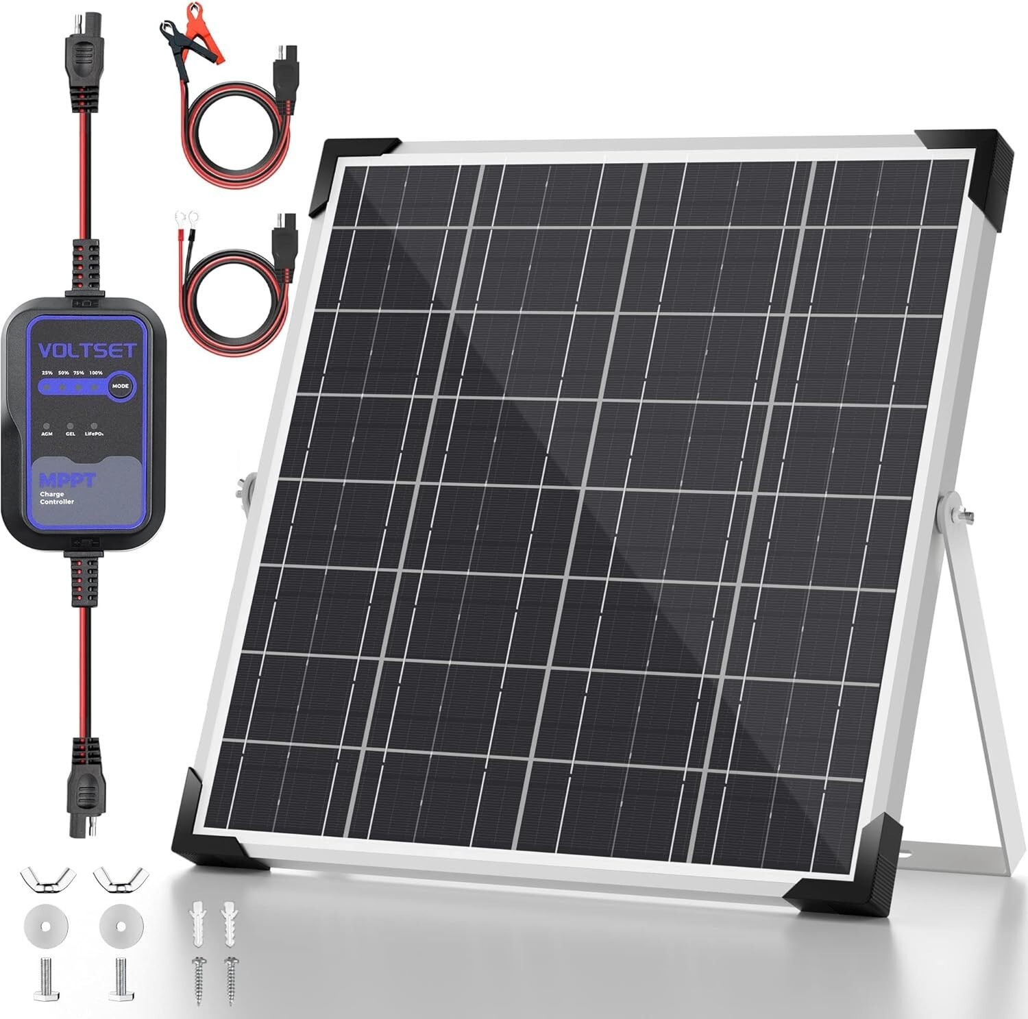 Versatile 20W Solar Panel with MPPT for Reliable Charging of RVs & Motorcycles
