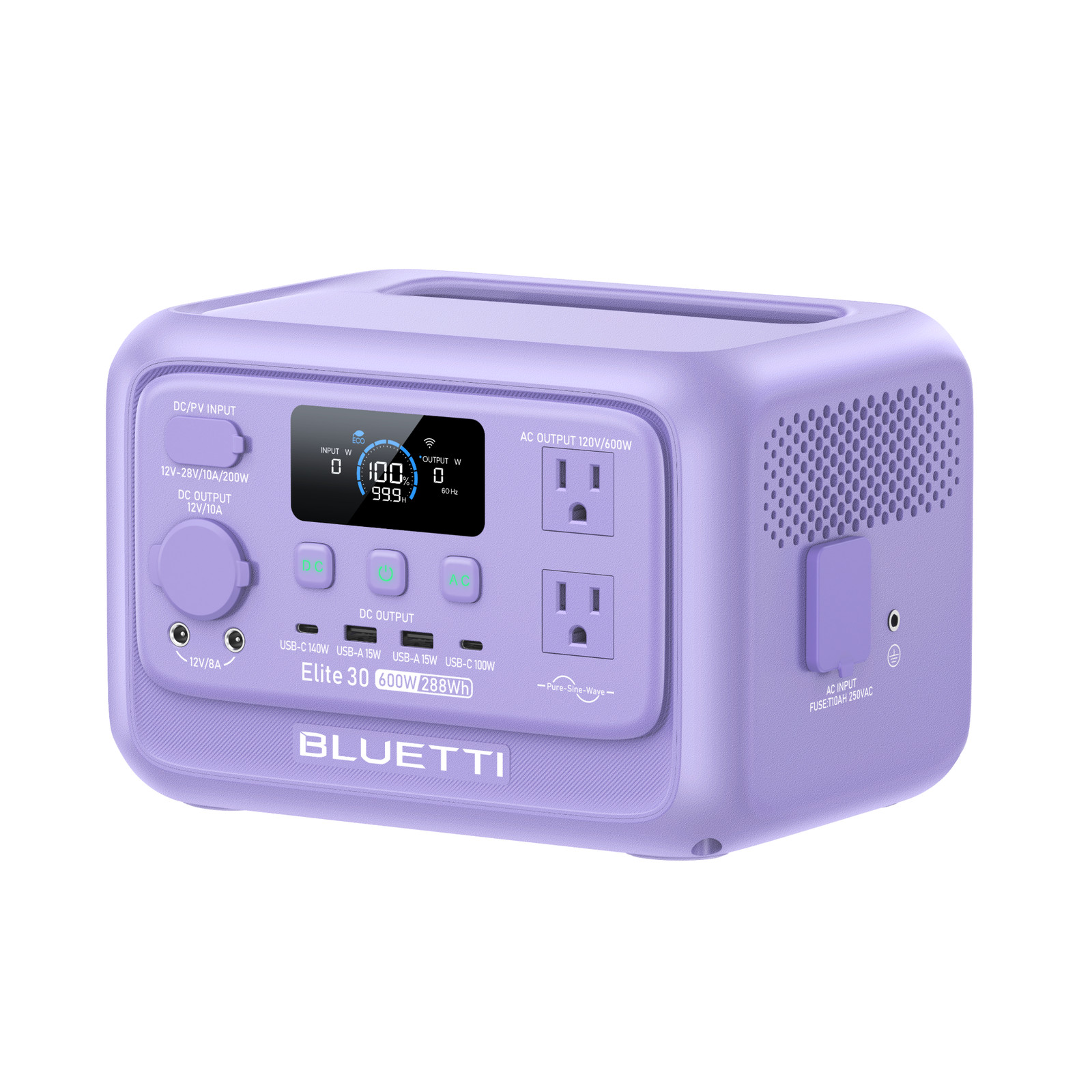 BLUETTI Elite 30 V2 288Wh Purple Portable Power Station Generator for Trip