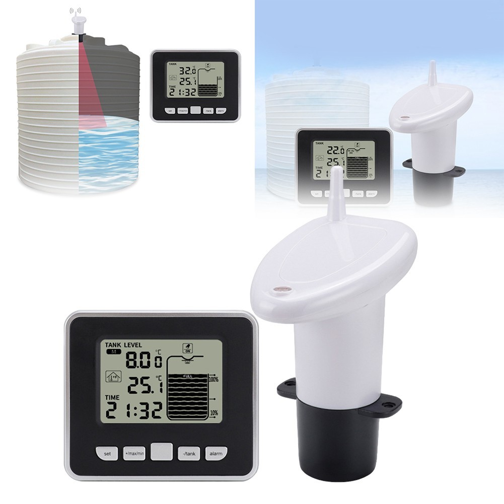 Efficient water tank level gauge with accurate indoor temperature monitoring