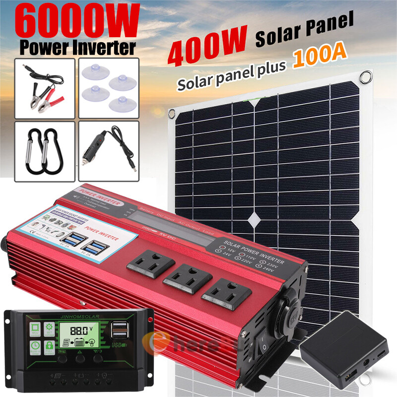 6000W Inverter Solar Panel Kit Solar Power for RV Marine Boat Off Grid System US