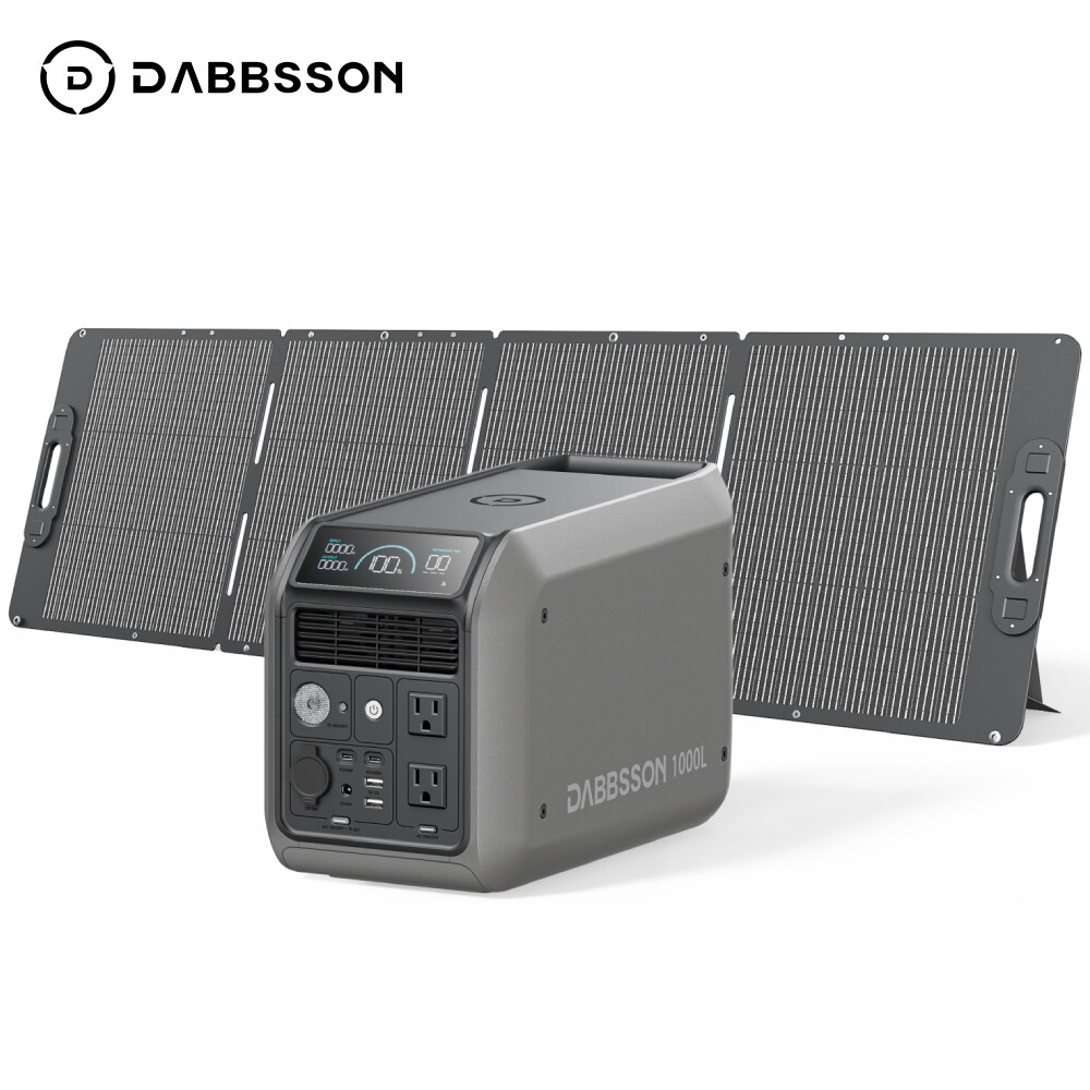 1008Wh 1200W Portable Power Station w/ 210W Foldable Solar Panel Camping Home