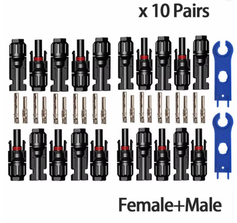 10Pairs Solar Panel Connector with 1pair Spanner Set IP67 1000V DC Male Female