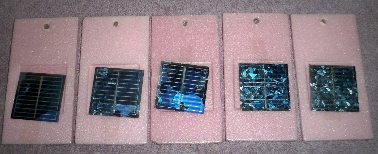 LOT of 5 VTG ARCHER Silicon Solar Cells 5x5cm / Radio Shack CAT No 276-125/ NOS