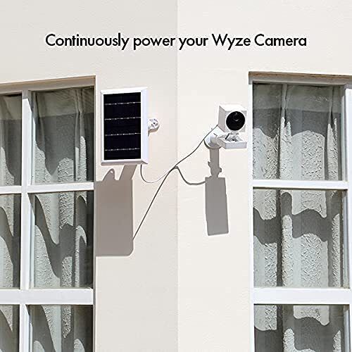 Wasserstein Solar Panel Compatible with Wyze Cam Outdoor – Black, 1 Panel