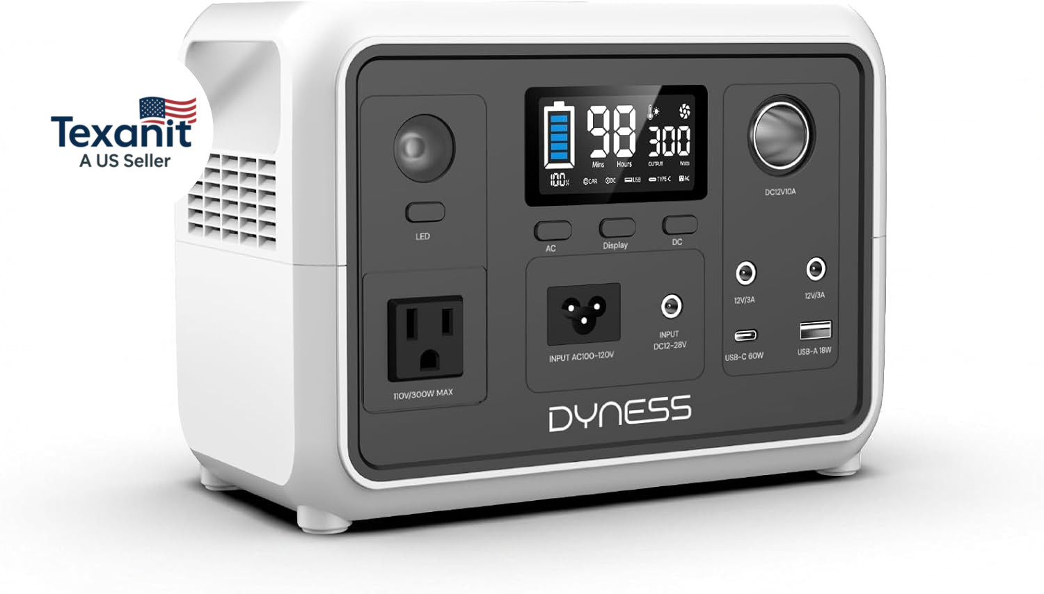 Portable Power Station 300W, 256Wh Solar Generator with 110V Pure Sine Wave AC O