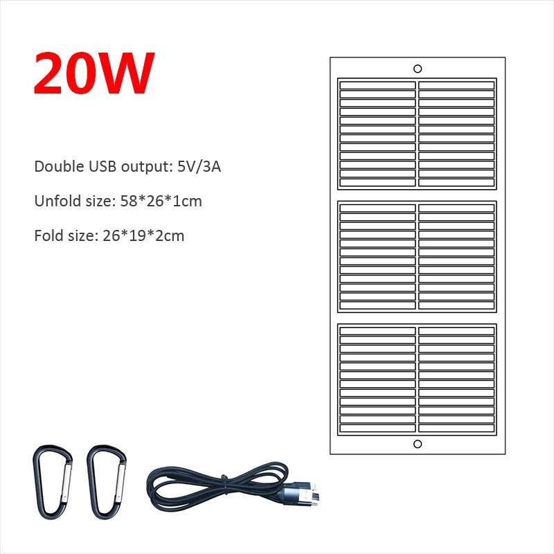 Portable Foldable Solar Panel Charger Power Supply USB DC For Phone Laptop Drone