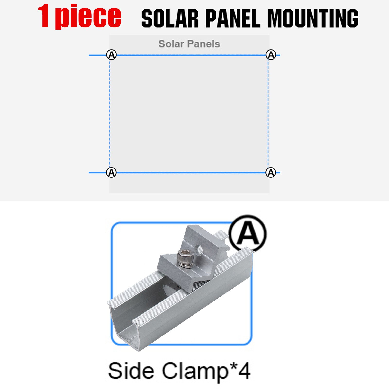 Solar Panel Mounting Fixing Kit Rail Brackets End/Mid Clamp Universal 30mm/35mm