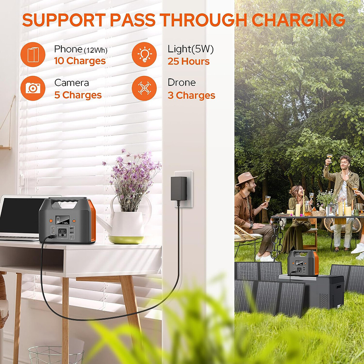 150W AC Portable Power Station Battery Charger Camping Road Trip Solar Generator