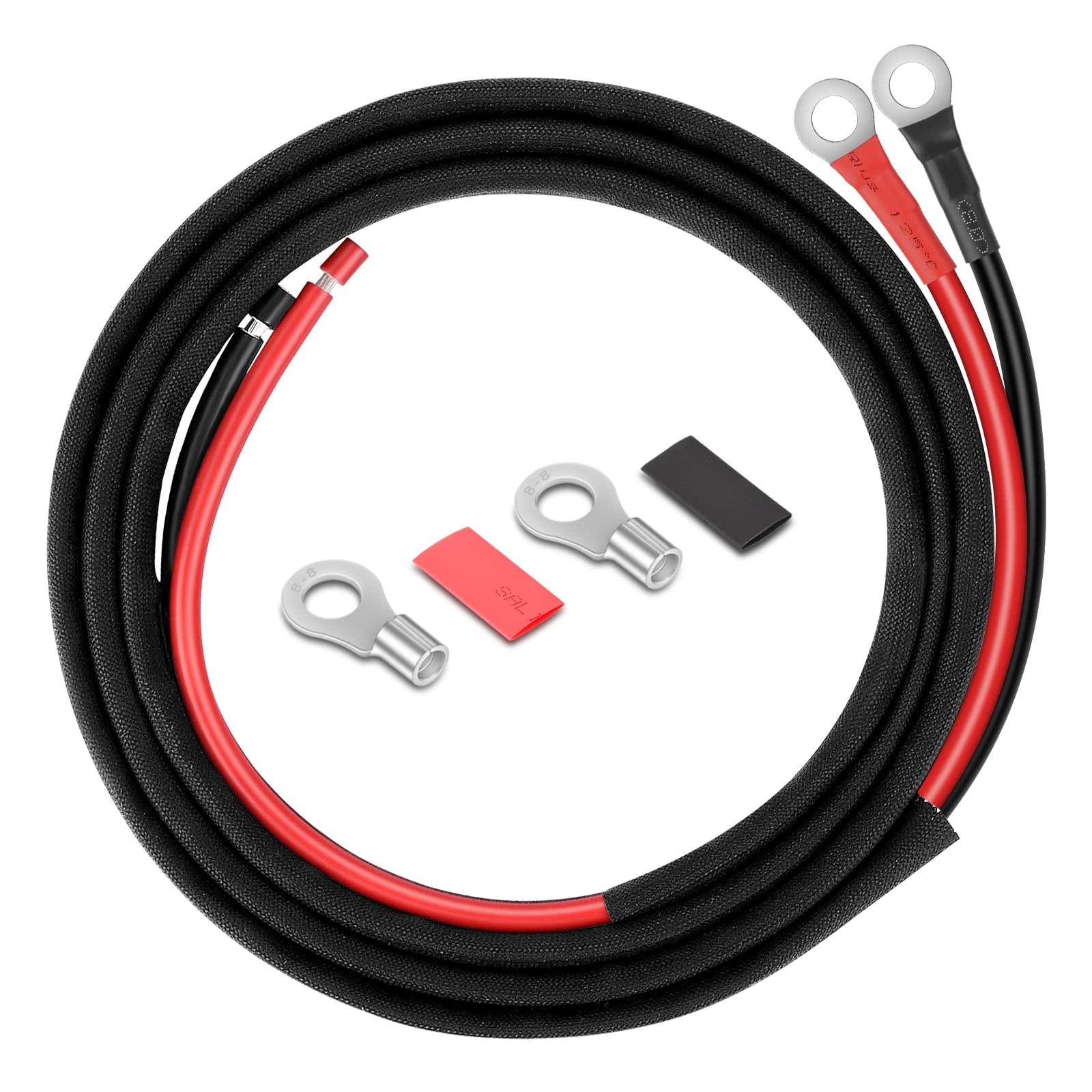 10 Gauge Battery Cable 8FT, 10 AWG Battery Cable for Automotives, RVs, Motorc…