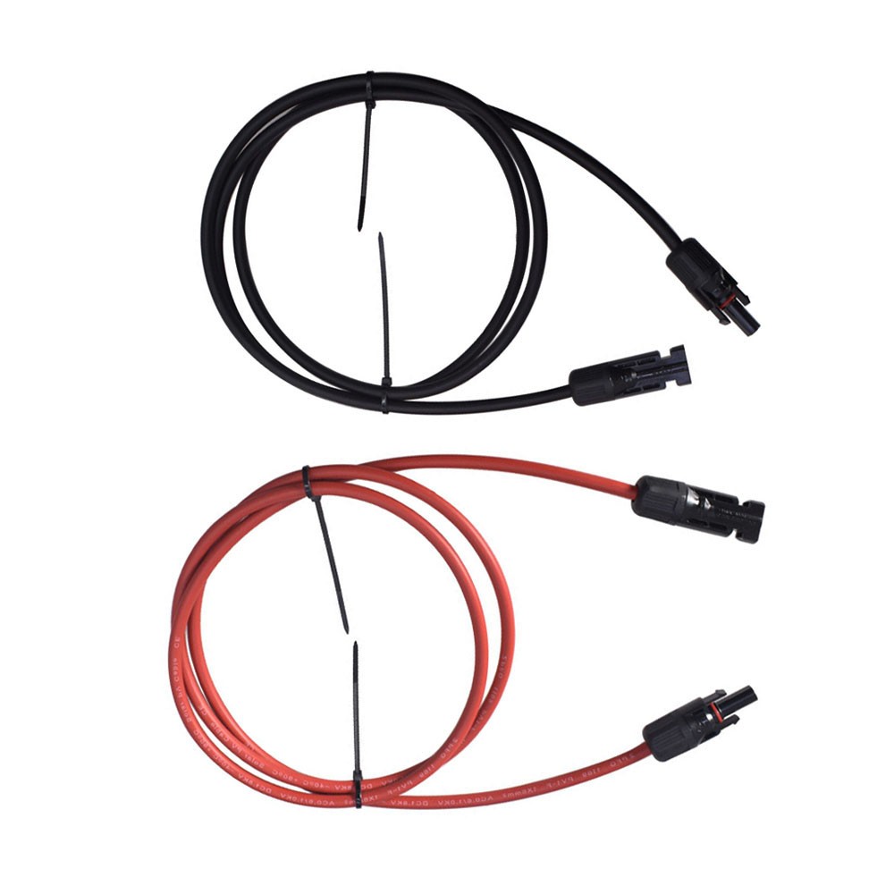12/10 AWG 1 Pair Black + Red Solar Panel Extension Cable Wire Connector