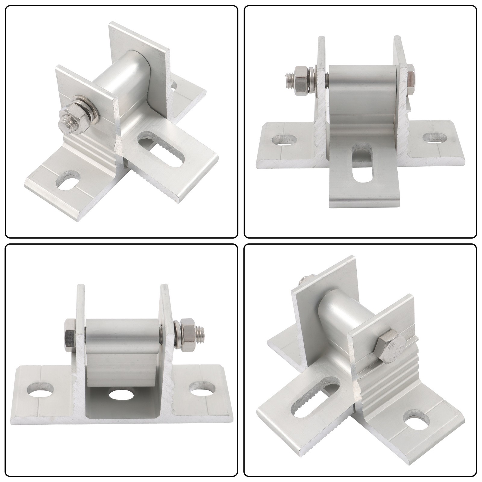 LABLT Adjustable Angle 4×Solar Panel RV Tilt Mount Brackets Set For Roof Install