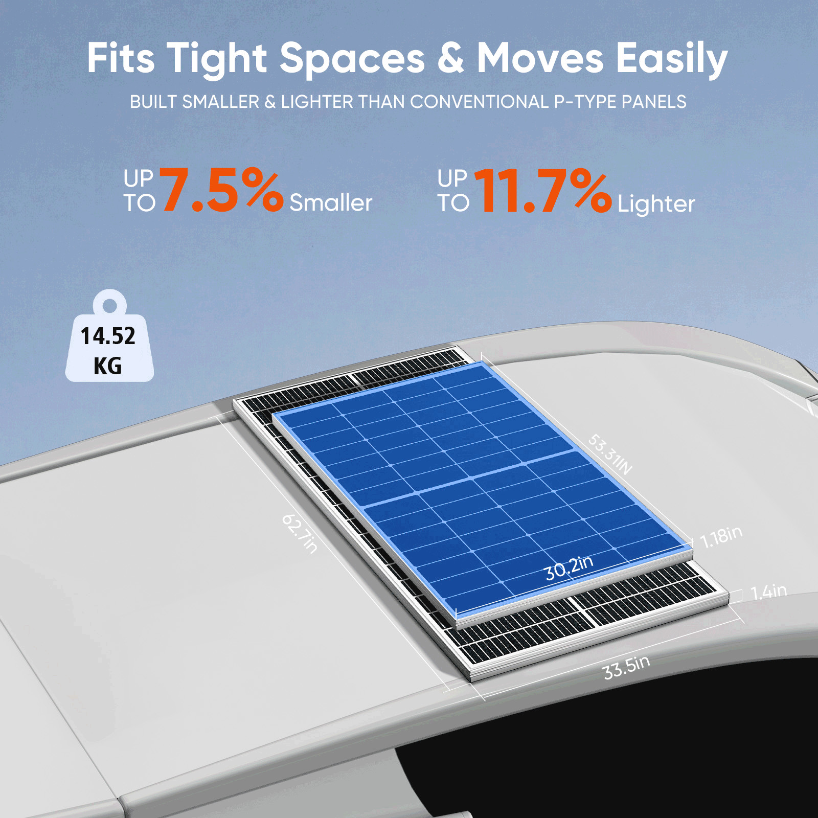 300W Watt Monocrystalline Solar Panel 12V Charging RV Camping Home Off-Grid Boat