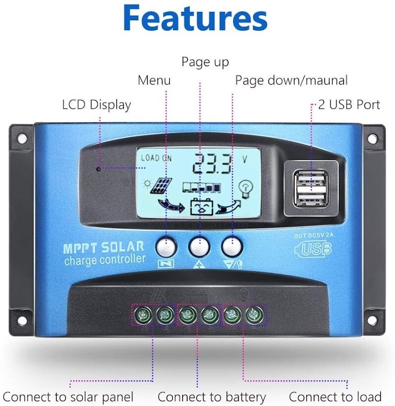 MPPT Solar Charge Controller PWM 100A Power Regulator 12V ✅✅✅