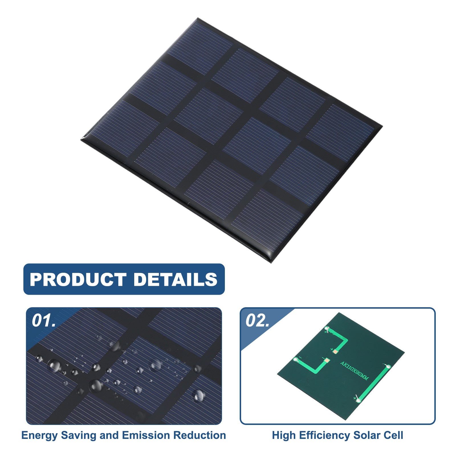 1Pcs 3V 1.2W 400mA Mini Solar Panels, Solar Photovoltaic Power Cells