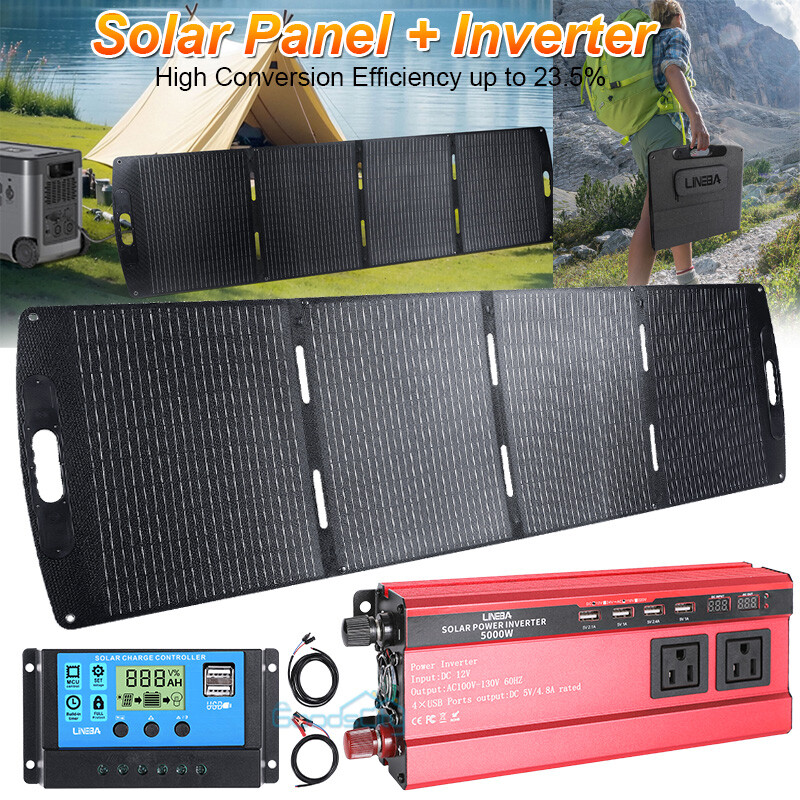 100W 200W Folding Solar Panel Kit IP65 Waterproof for RV Camper Power Station