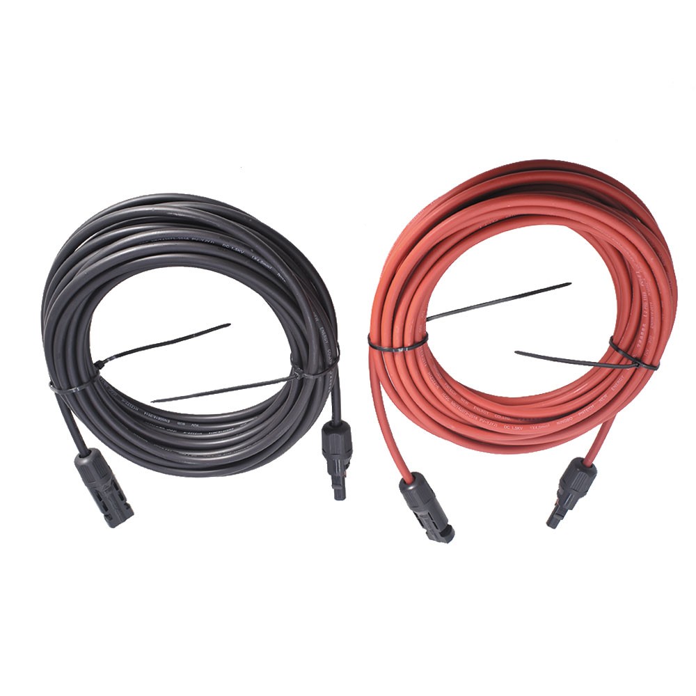 1Pair 30ft Black + Red 12AWG Solar Panel Extension Cable Wire Connector