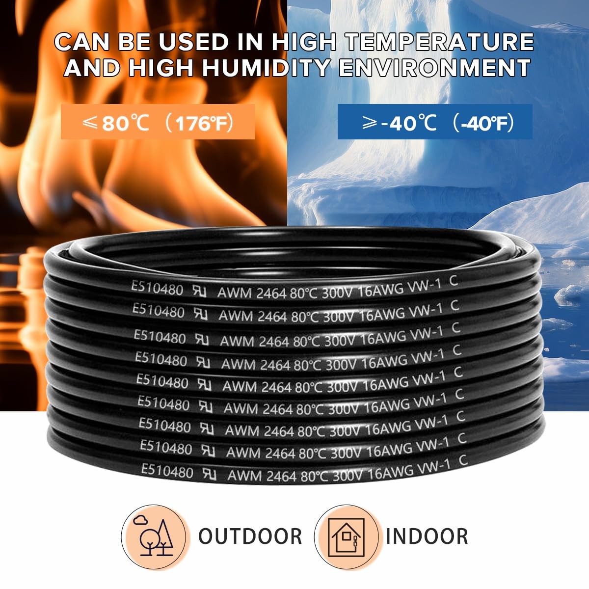16 Gauge 7 Conductor Electrical Wire 10FT, UL 2464 16 AWG 7 Wire Cable Tinned Co