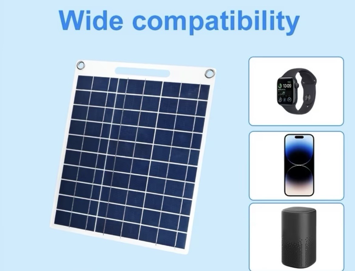10W Portable Polycrystalline Waterproof Solar Panel USB, 30cm Off-Grid