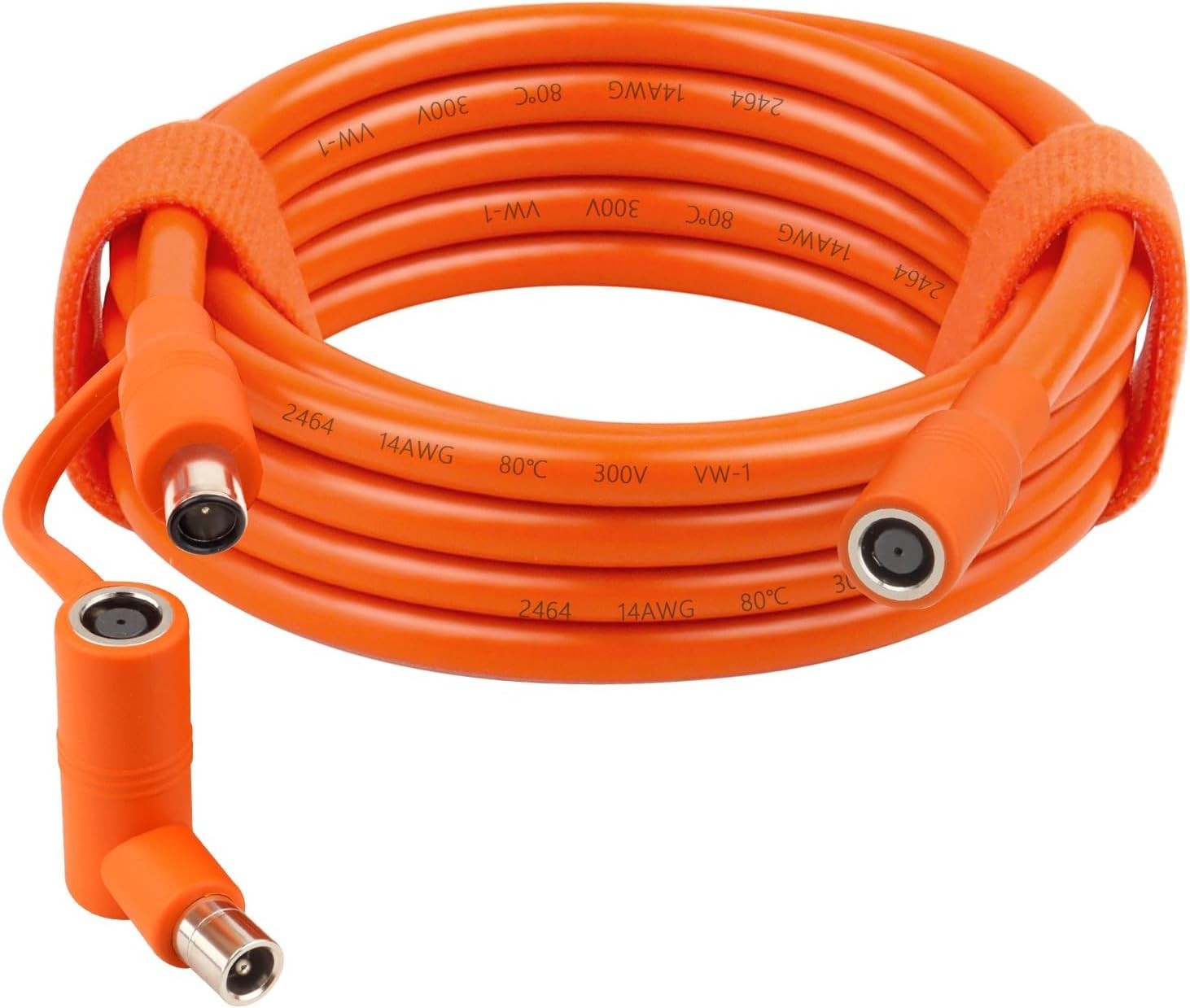 Durable 10FT Orange Extension Cable for Solar Panels and Portable Power Stations