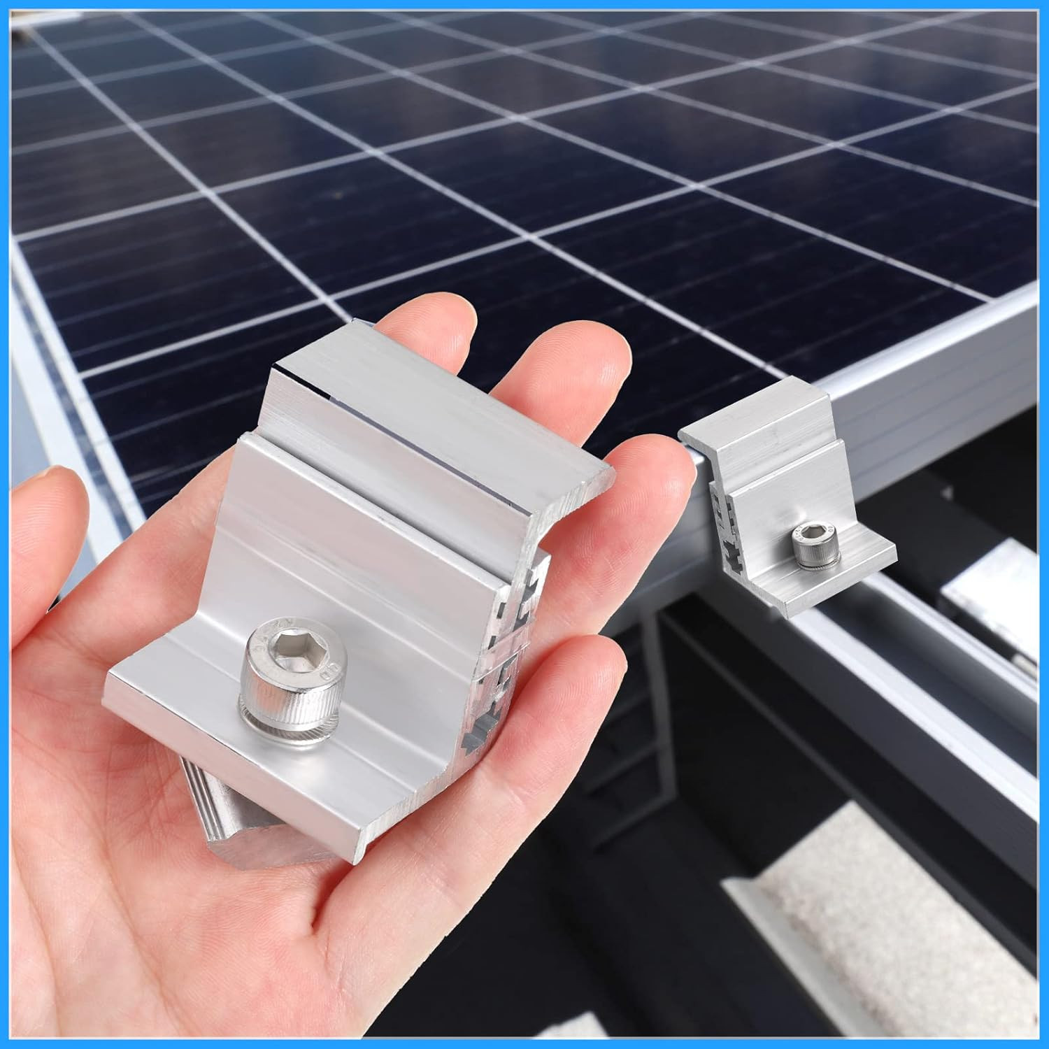 1.06 Inch Solar Panel Bracket Aluminum Solar Mid Clam with Mounting Brackets 32-