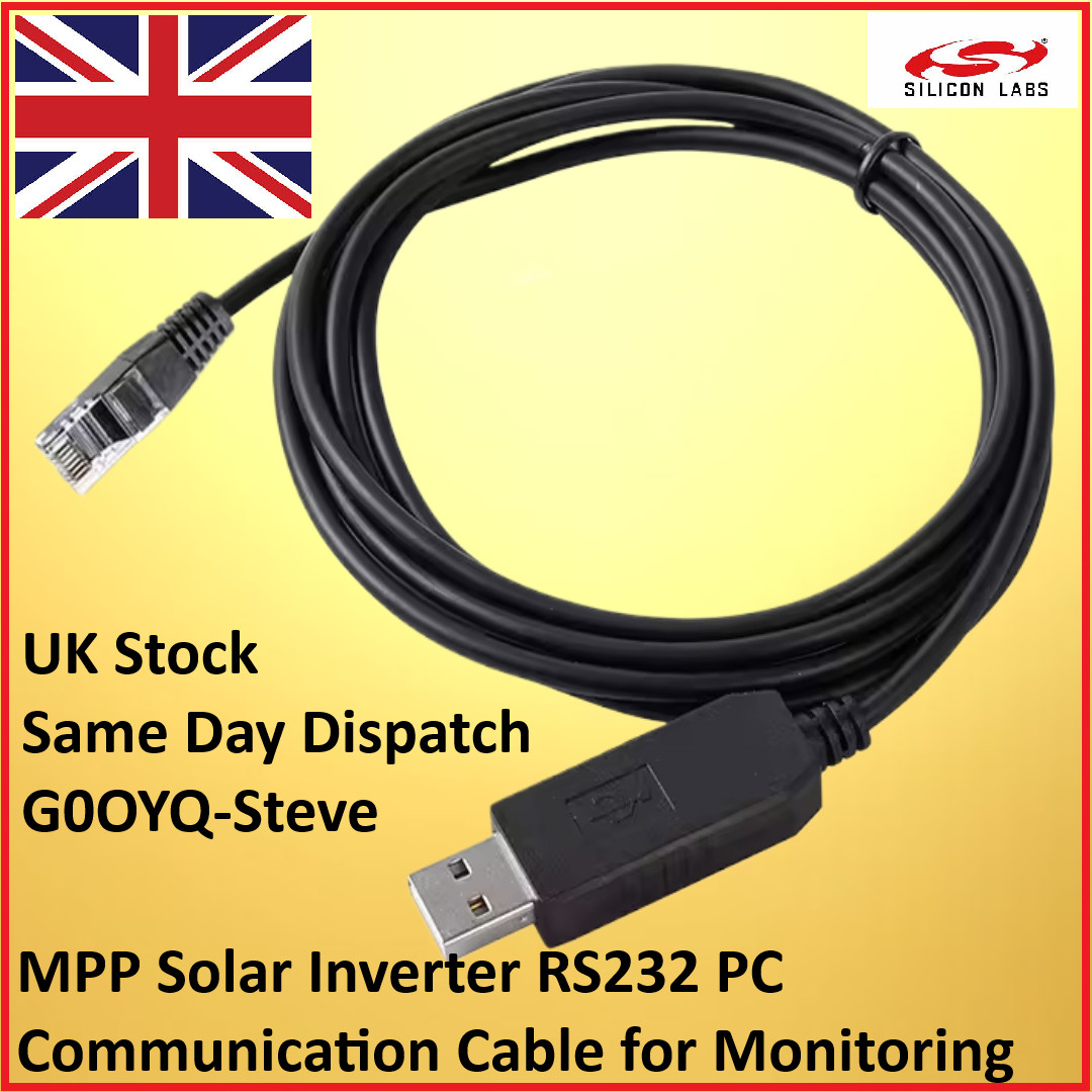 MPP Solar Inverter RS232 Serial PC USB Cable Communication And Monitoring 1.8m