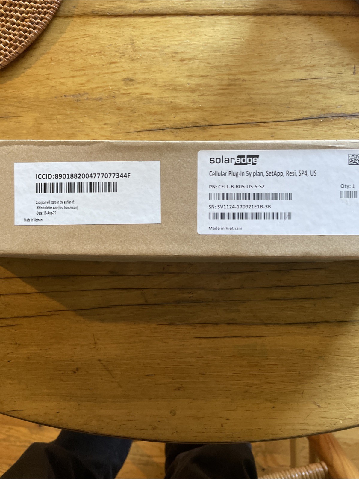SolarEdge CELL-B-R05-US-S-S2 Cellular Plug-In Kit w/ 5 Year Data Plan SIM NEW
