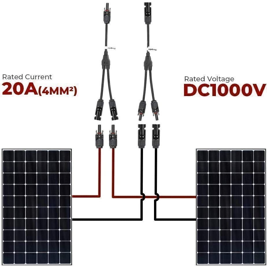 Solar Y Branch Connectors Solar Panel Parallel Connectors 1 to 3Solar Adapter US