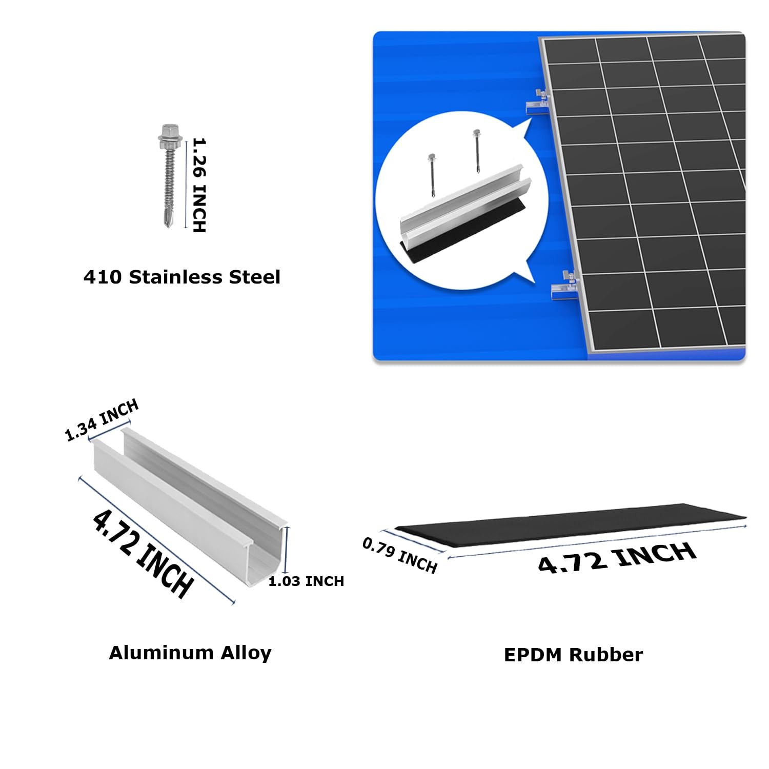 Solar Panel Mounting Brackets, Roof Mount Kit, Rails and Clamps Included for …