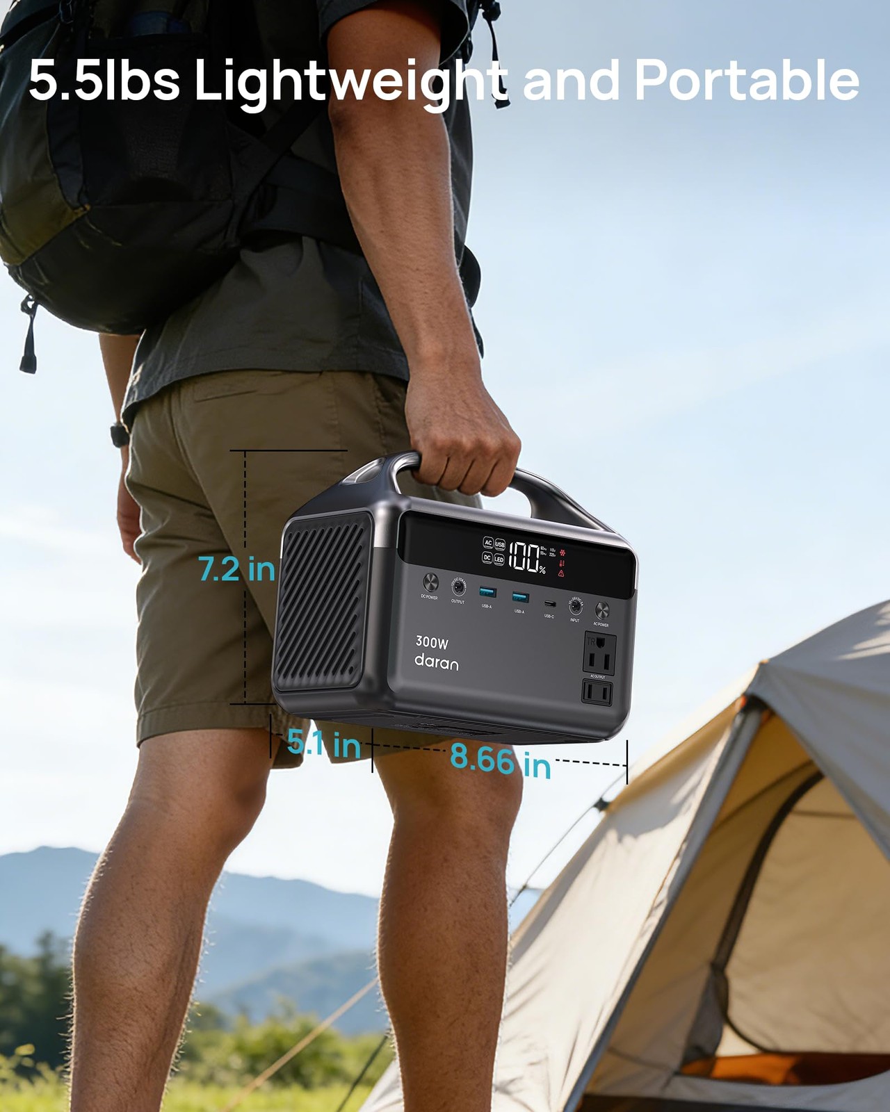 Portable Power Station, 300W (Surge 600W) 192Wh(60,000mAh) Power Bank with 11…