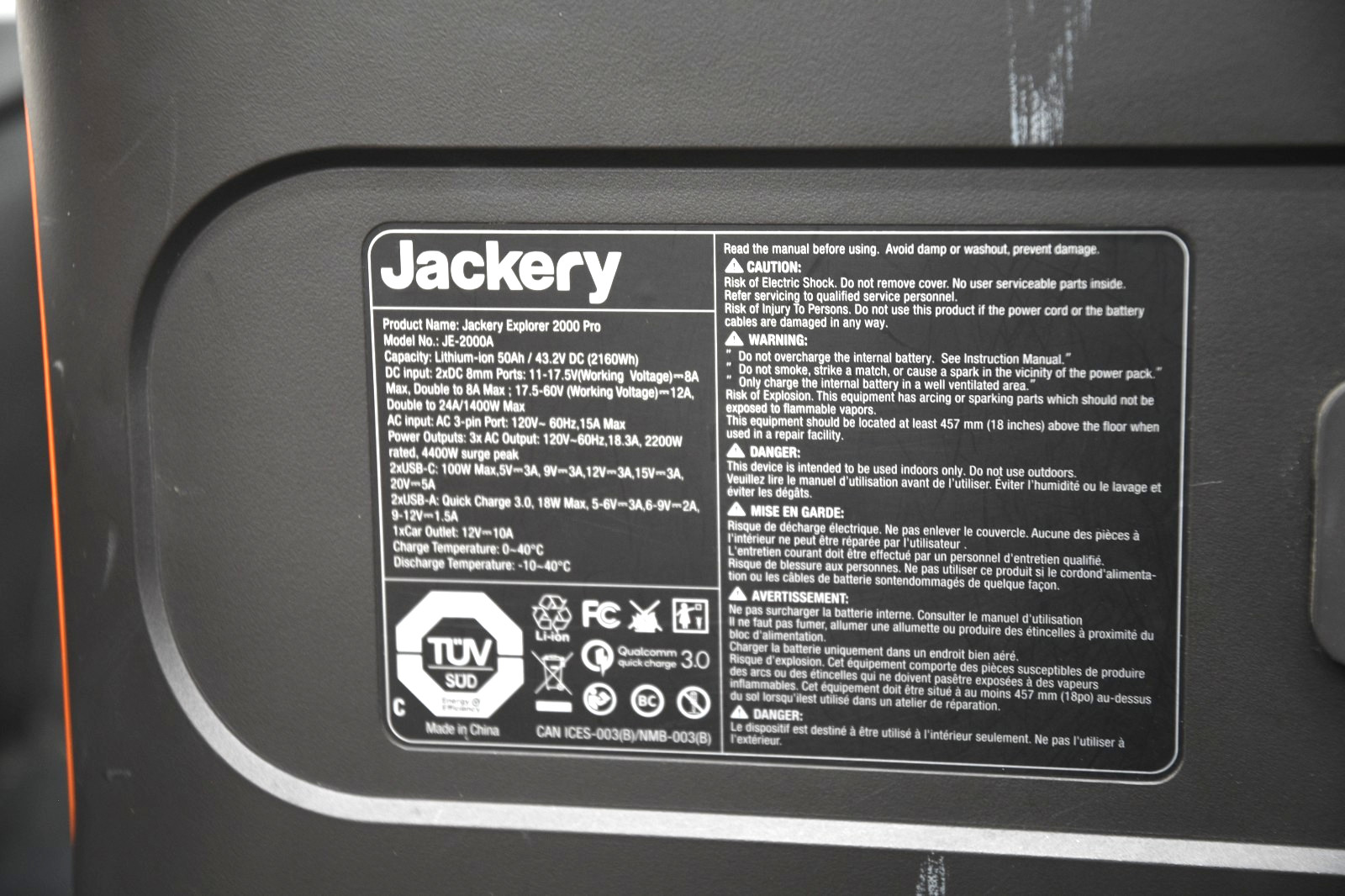 Jackery Explorer 2000 PRO Portable Power Station – 2160Wh Capacity