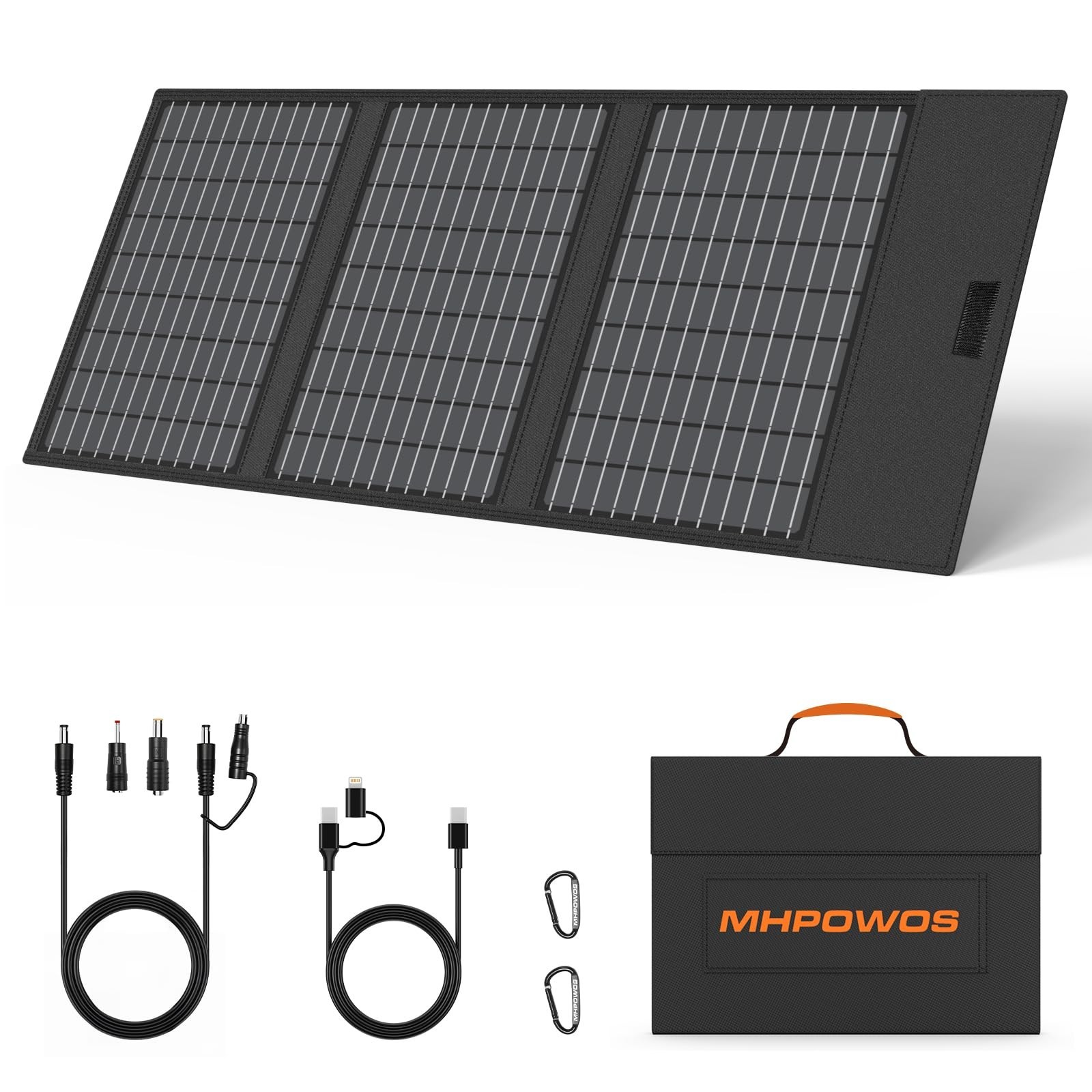 45W Foldable Solar Panel Charger – USB-C, USB-A, DC Outputs, Waterproof, Kicksta