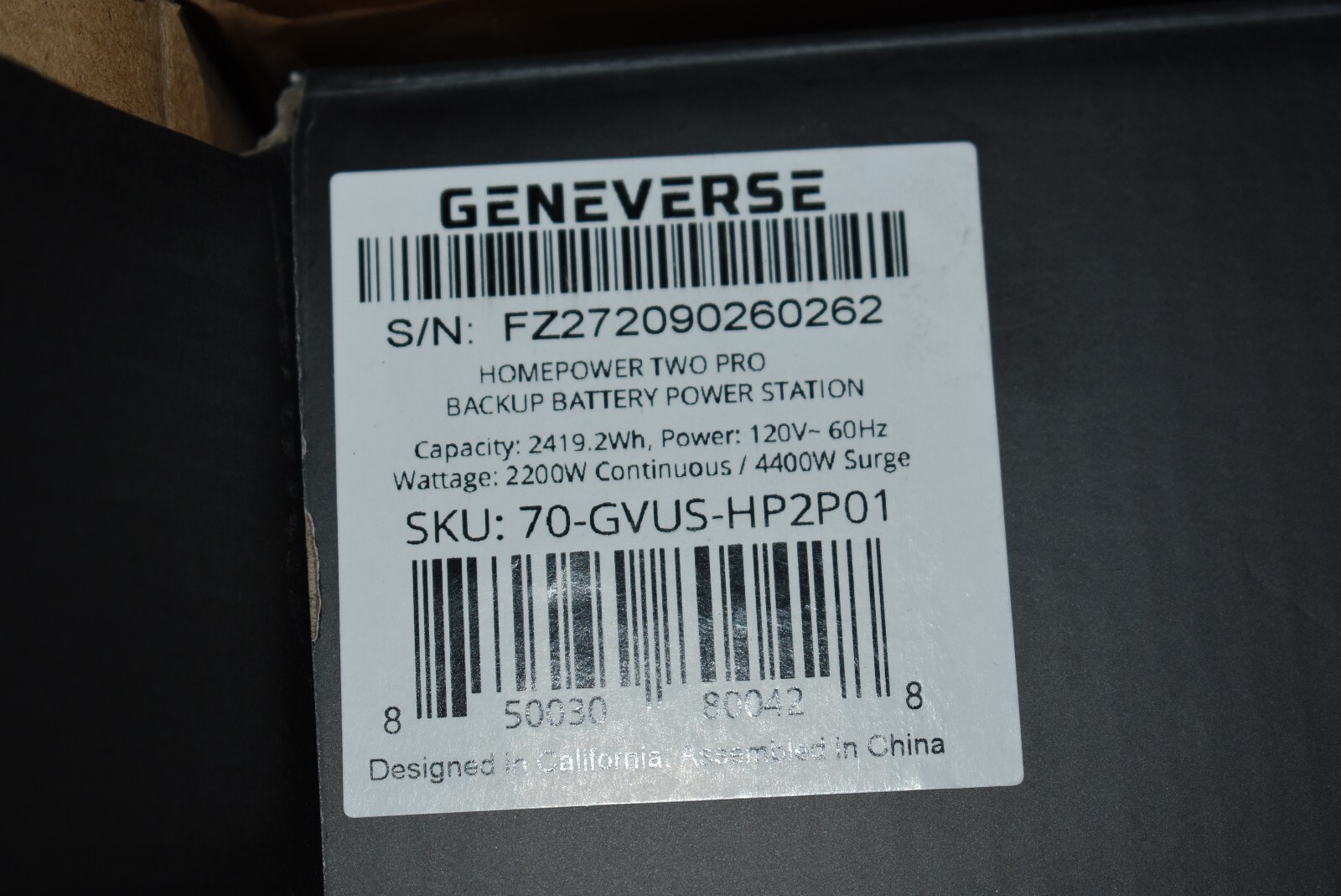PARTS Error* Geneverse 2419Wh LiFePO4 Portable Power Station TWO PRO
