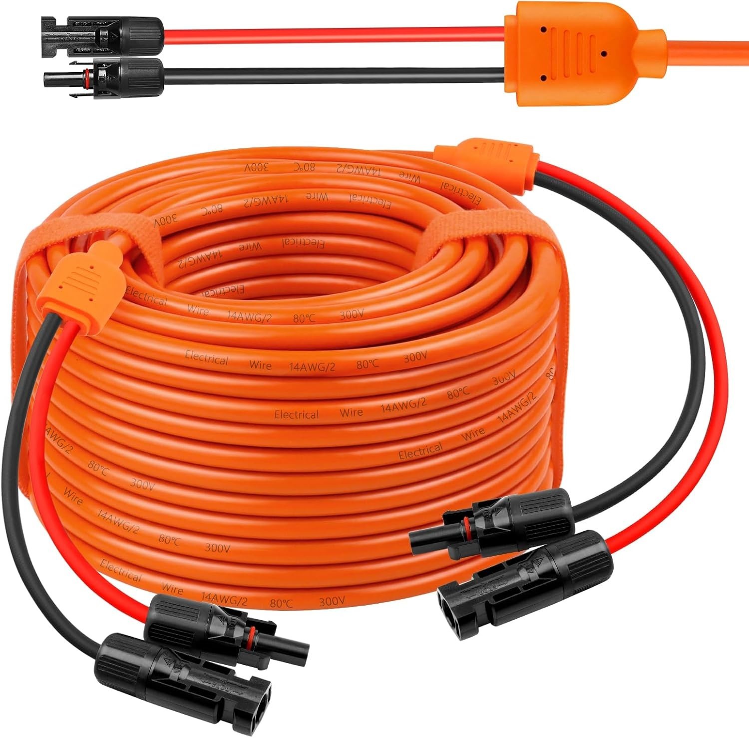 100FT Solar Extension Cable – 10AWG Heavy-Duty Wire with IP68 Connectors
