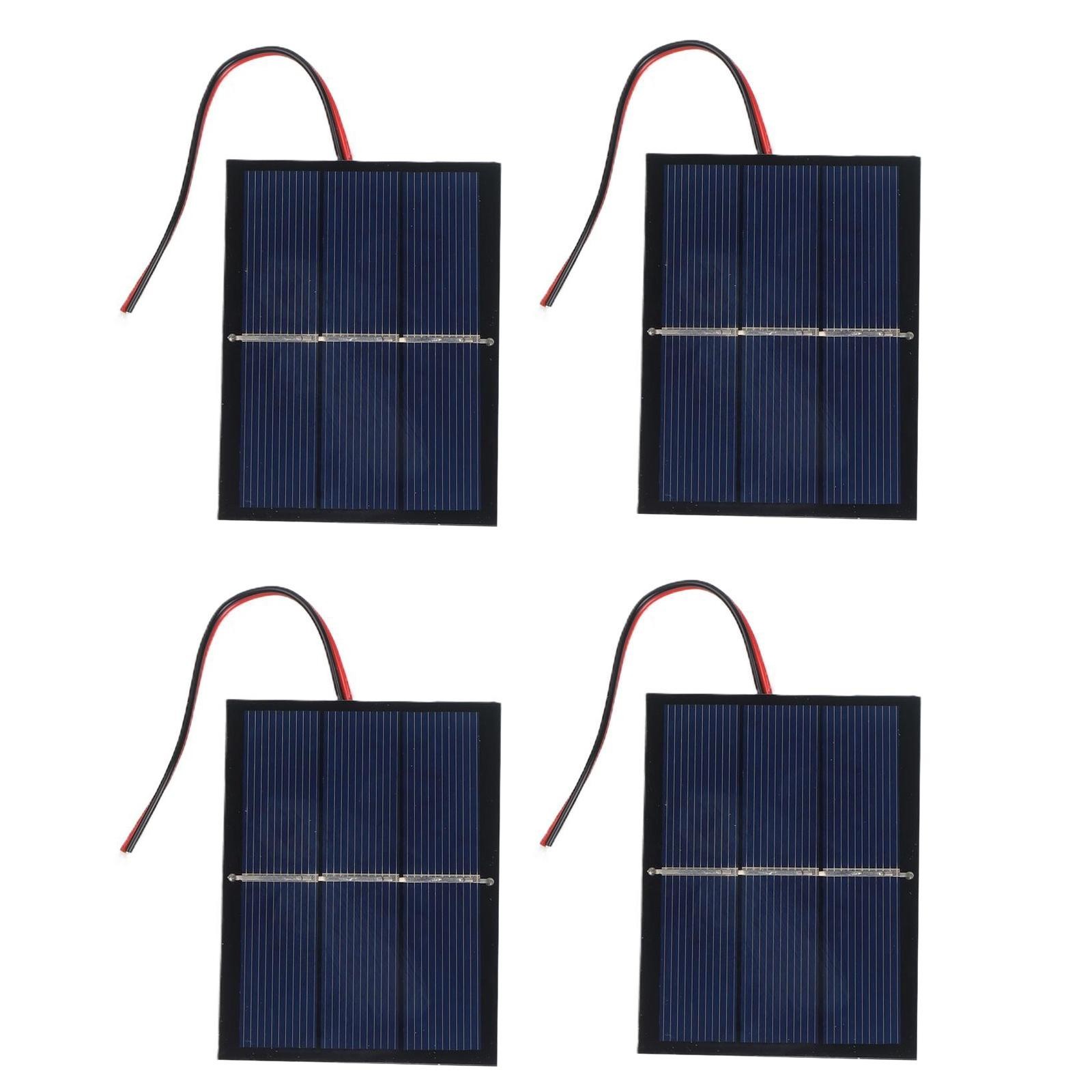 Compact 4 Pack 065W 15V Solar Panels with Wires for Small Device Power 60x80mm