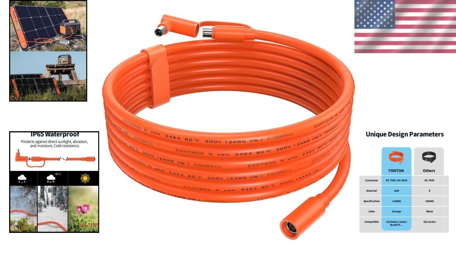 DC7909/DC8020 12AWG Extension Cable for Power Stations
