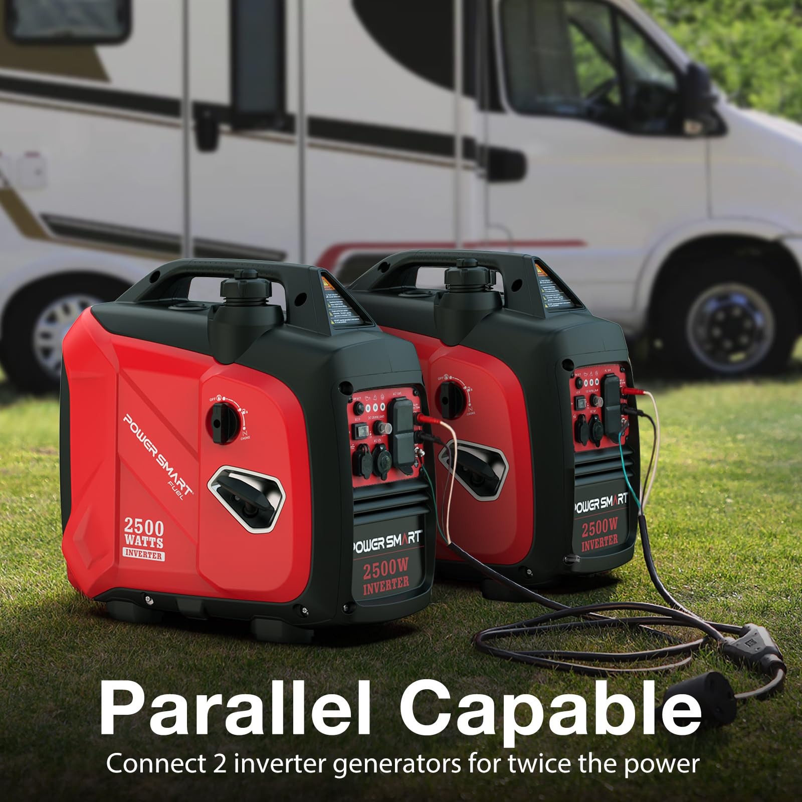 2500 Watt Portable Inverter Generator, 79.8cc Gas Powered Engine with 5.5H Lo…