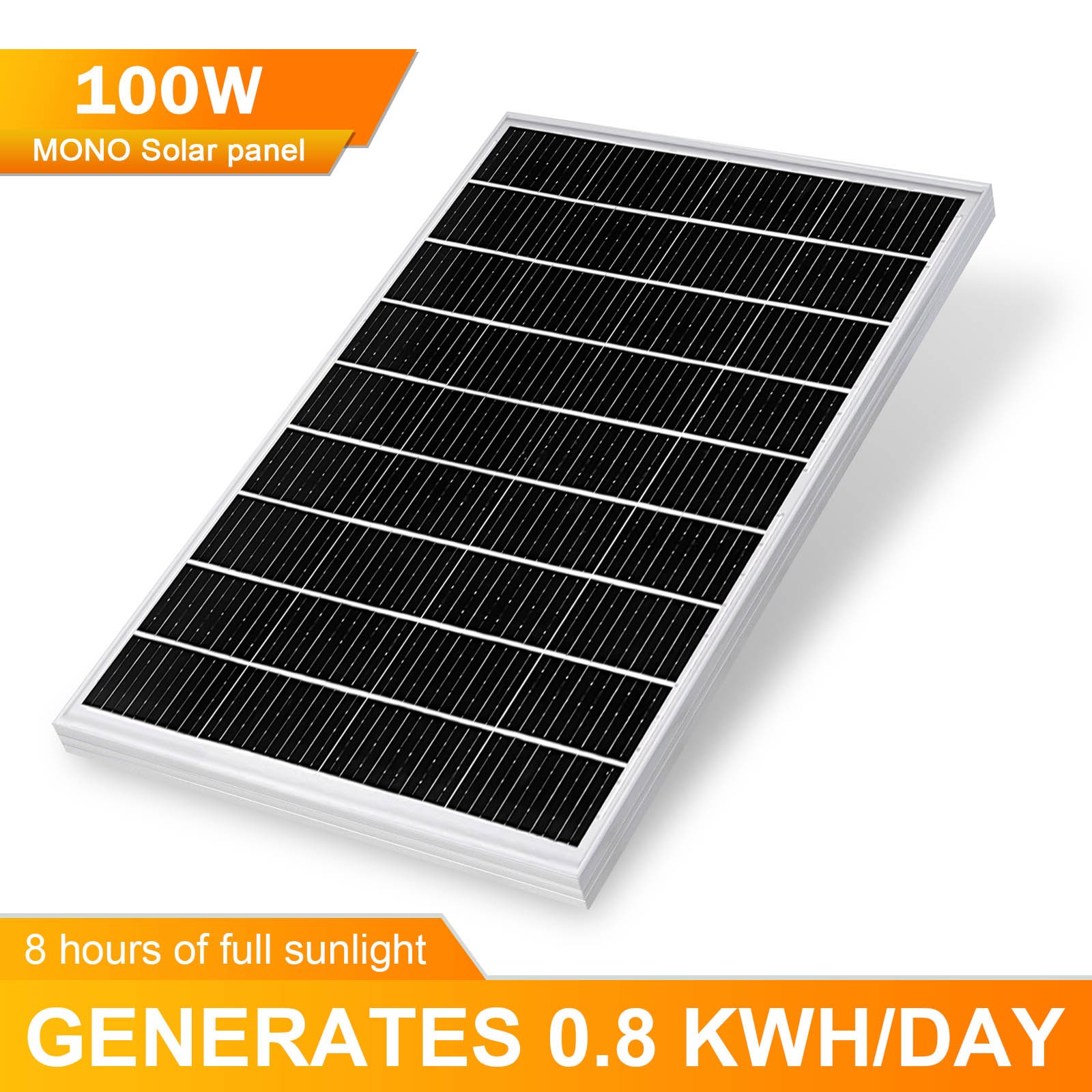 100W Solar Panel 12V PV Watt Monocrystalline Power Charger for RV Home Rooftop