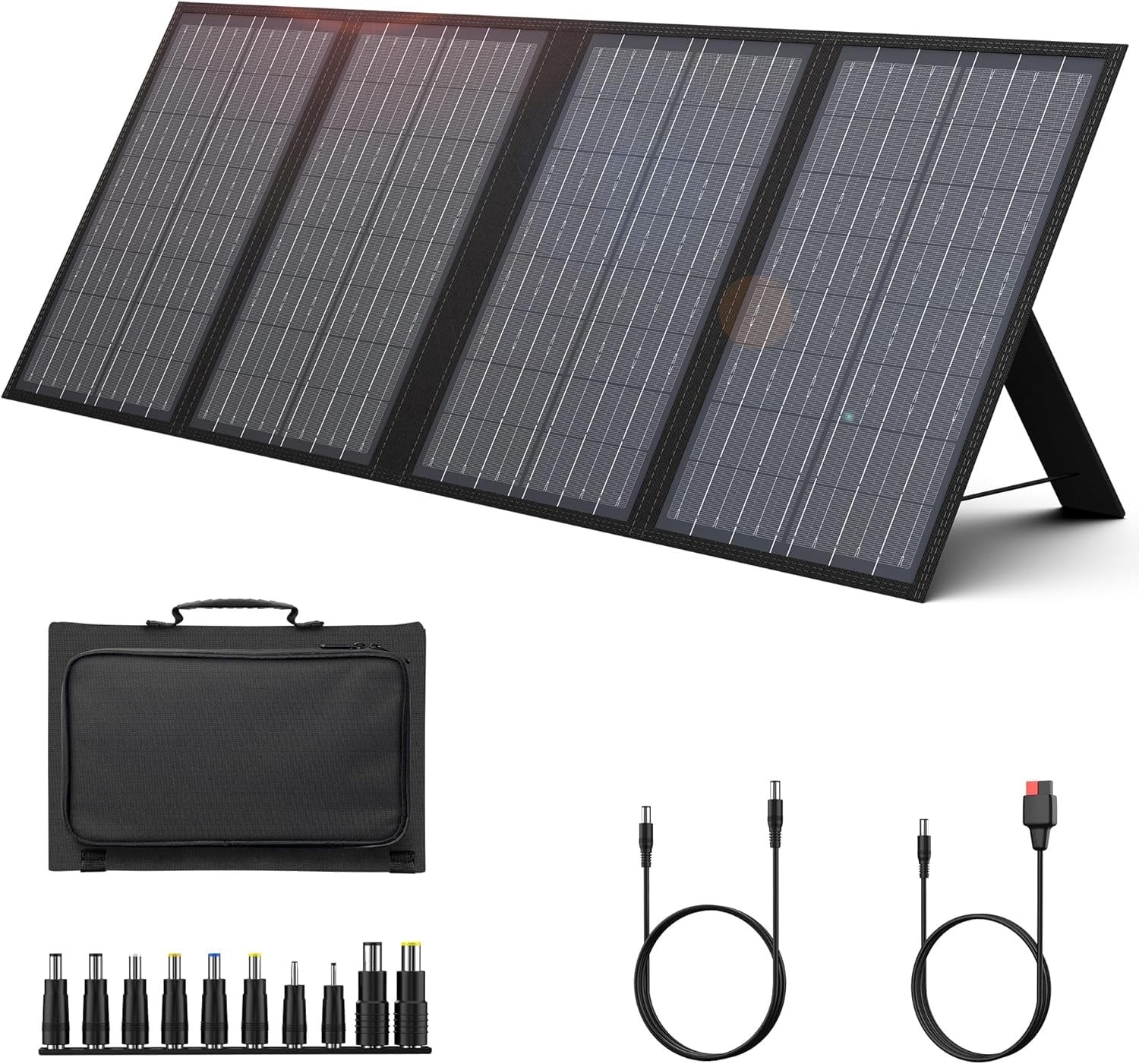 Foldable Solar Panel Charger 60W with 18V DC Output (11 Connectors) for 100W~…