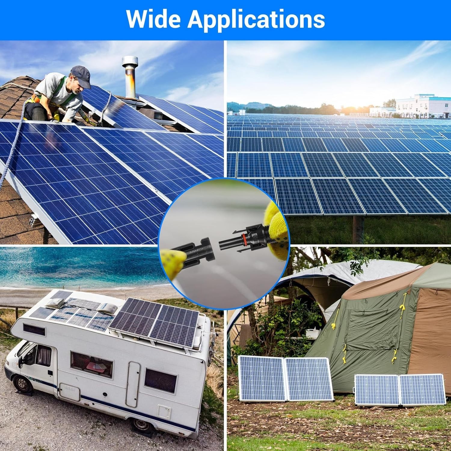 50 Pairs Solar Panel Kit Waterproof Solar s MC4 s 1000V 30A Solar Cable s wi…