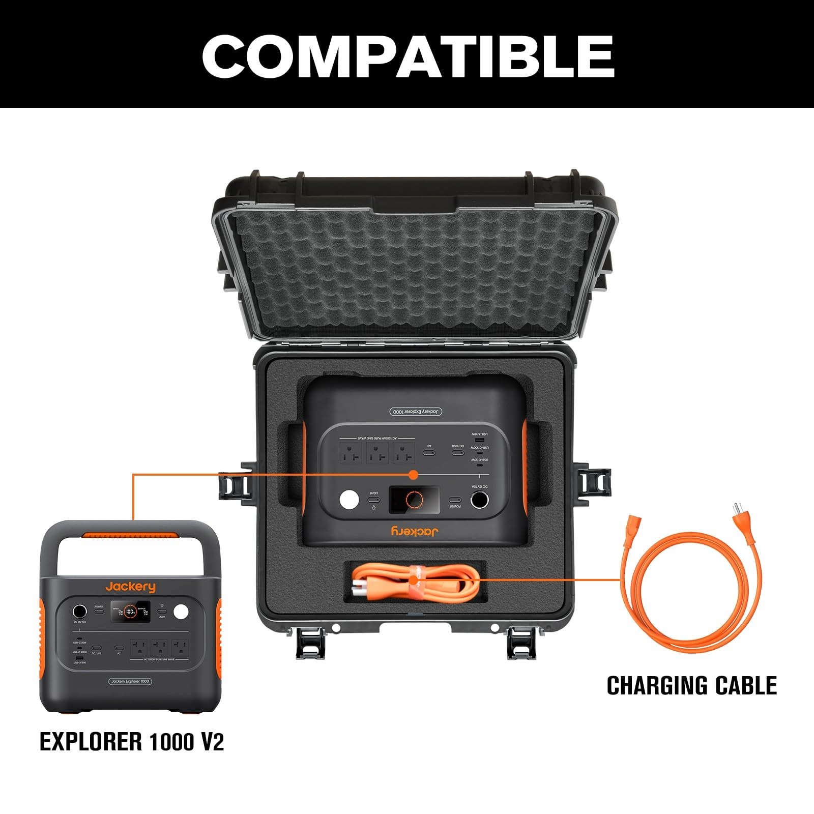 Waterproof Hard Case for Portable Solar Generator – Storage Box for Explorer 100
