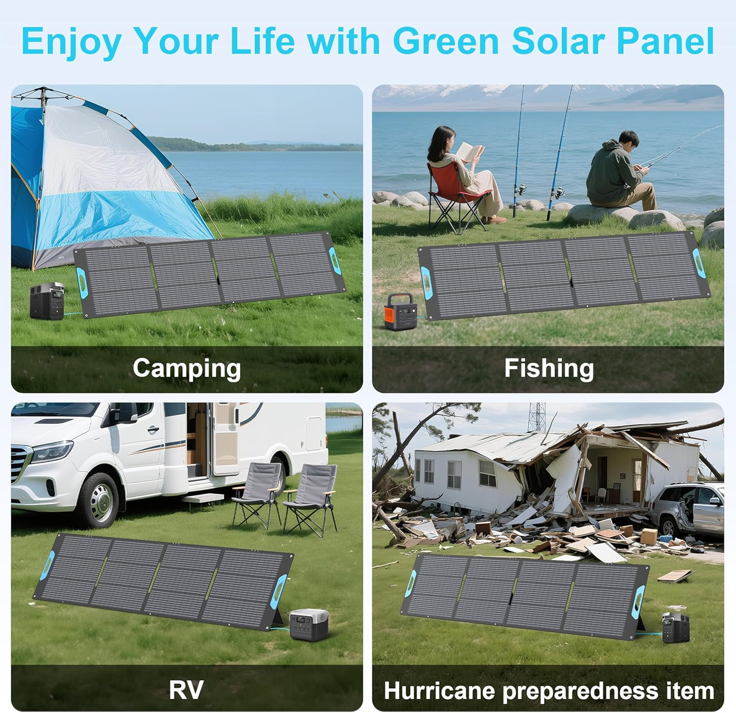 220W Portable Solar Panel for Power Station, 23.5% High Efficiency ETFE Foldable