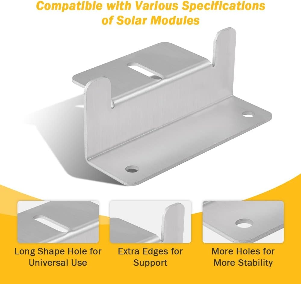 BougeRV 8 Units Solar Panel Mounting z Bracket, Supporting for RV, Roof, Boat, O