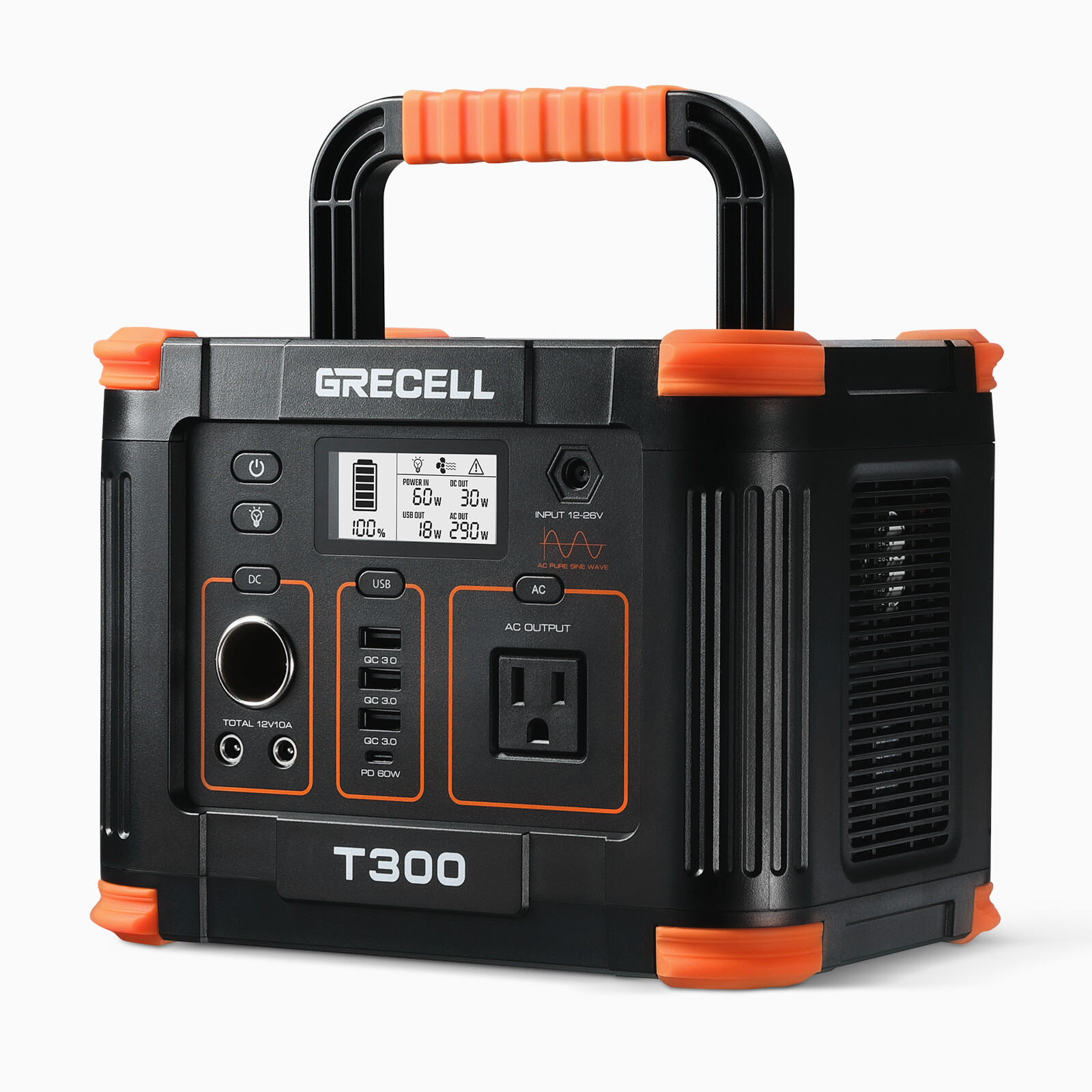 GRECELL 300W Portable Power Station 288Wh Solar Generator for Outdoors Camping