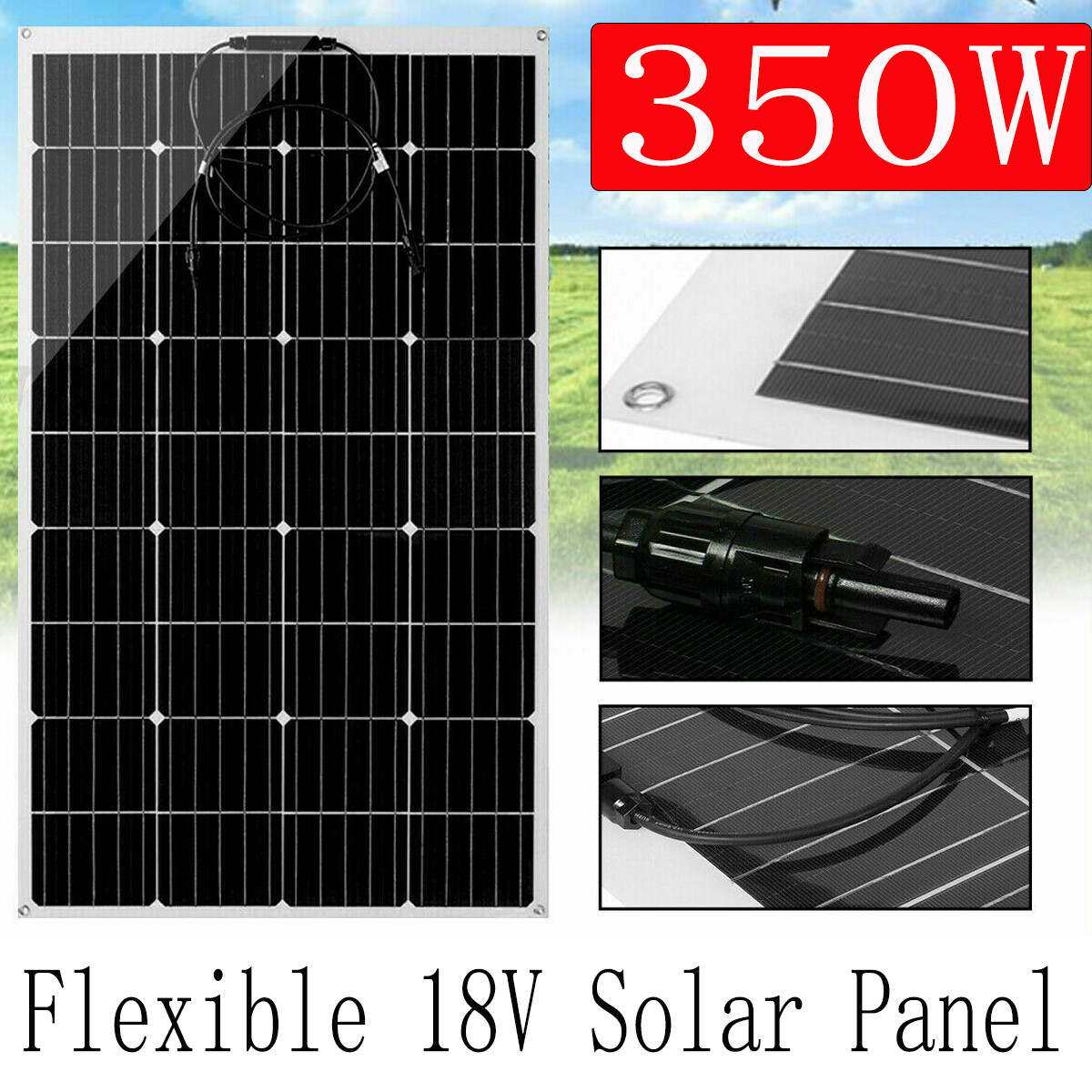 100W 200W 250W 350W 18V Flexible Solar Panel For Car Battery/Boat / Camping /RV